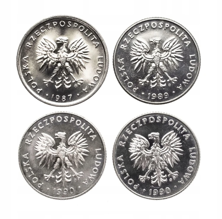 Polska, PRL, zestaw 10 złotych i 20 złotych 1987-1990, 4 sztuki