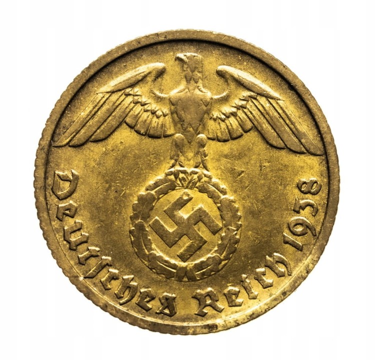 Niemcy, III Rzesza, 10 Reichspfennig 1938 D, Monachium