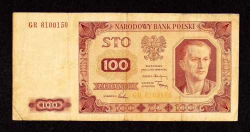 Polska, PRL (1944 - 1989), 100 ZŁOTYCH 1.07.1948, seria GR