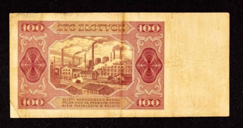 Polska, PRL (1944 - 1989), 100 ZŁOTYCH 1.07.1948, seria GR
