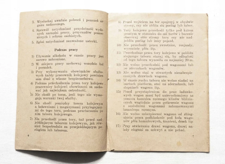 KSIĄŻECZKA BEZPIECZEŃSTWA PRACY - KOLEJ PAŃSTWOWA, POZNAŃ 1960