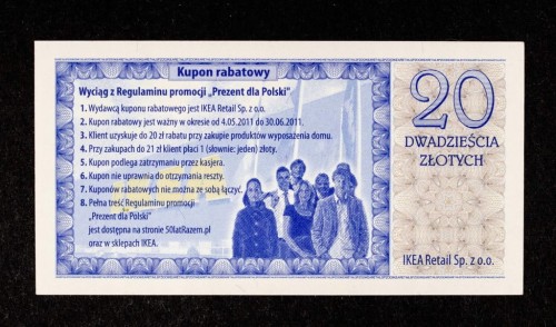 Polska od 1989 roku, 20 złotych 2011, IKEA, Prezent dla Polski