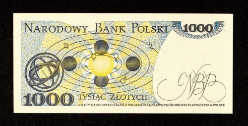 Polska, PRL (1944-1989), 1000 ZŁOTYCH 1.06.1982, seria HN. NADRUK