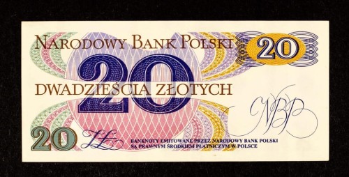Polska, PRL (1944 - 1989), 20 ZŁOTYCH 1.06.1982, seria B