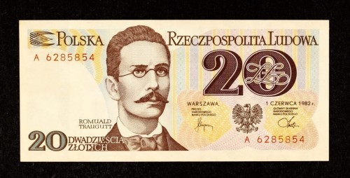Polska, PRL (1944 - 1989), 20 ZŁOTYCH 1.06.1982, seria A