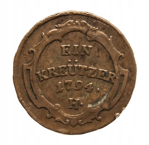 Austria Przednia, Franciszek II (I) Habsburg 1 krajcar, 1794, Gunzburg