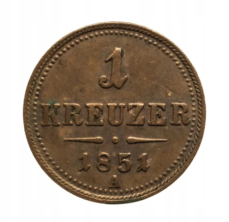 Austria, Franciszek Józef I, 1 krajcar 1851 A, Wiedeń