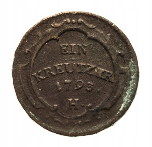Austria Przednia, Franciszek II (I) Habsburg 1 krajcar, 1793, Gunzburg