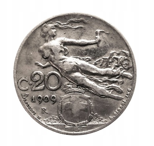 Włochy, 20 centesimi, 1909 rok
