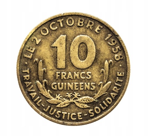 Gwinea 10 franków, 1959 rok.