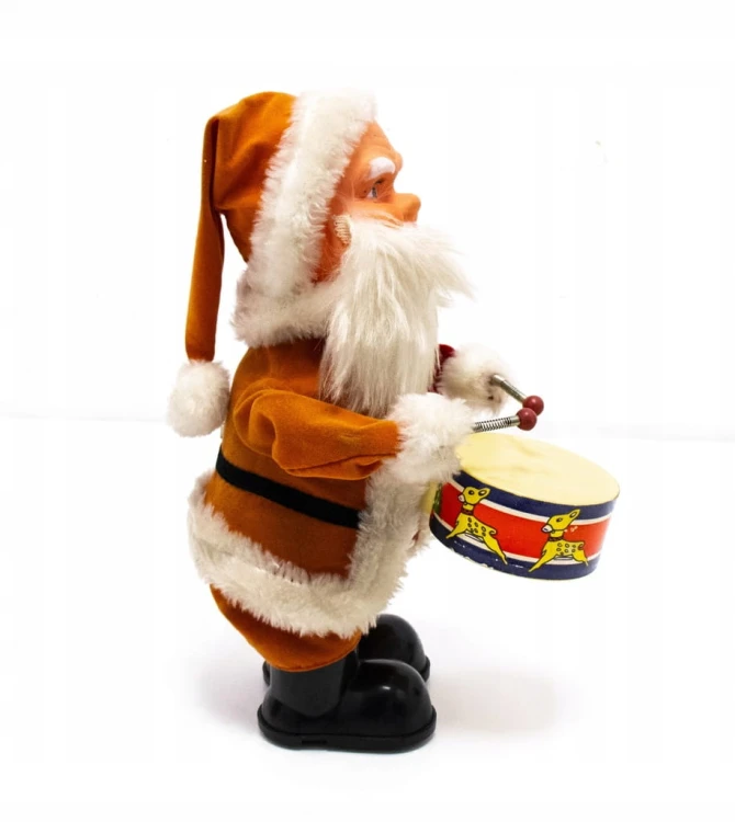 STARA FIGURKA GRAJĄCY ŚWIĘTY MIKOŁAJ - DRUMMING HAPPY SANTA, JAMINA KOREA