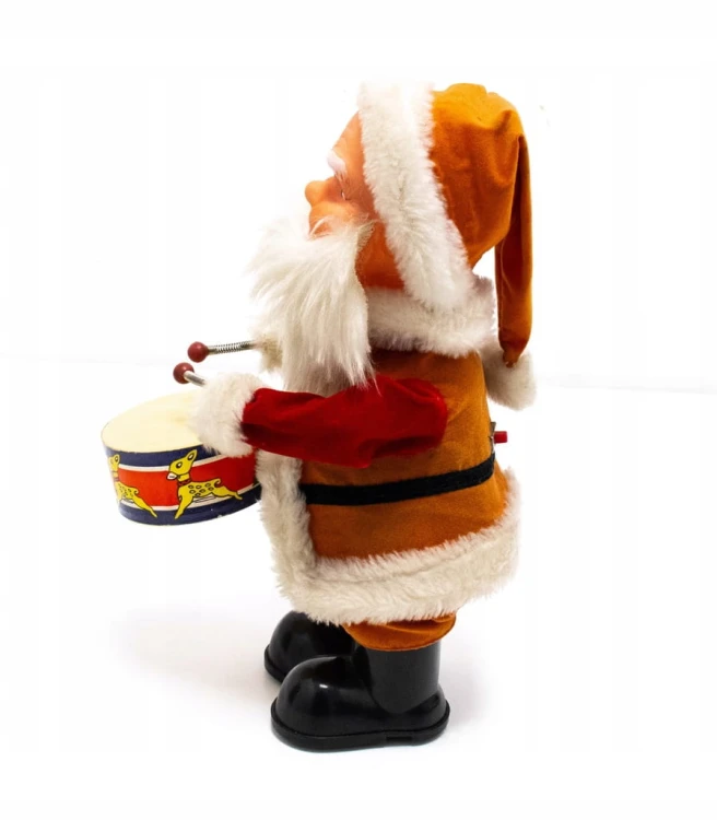 STARA FIGURKA GRAJĄCY ŚWIĘTY MIKOŁAJ - DRUMMING HAPPY SANTA, JAMINA KOREA