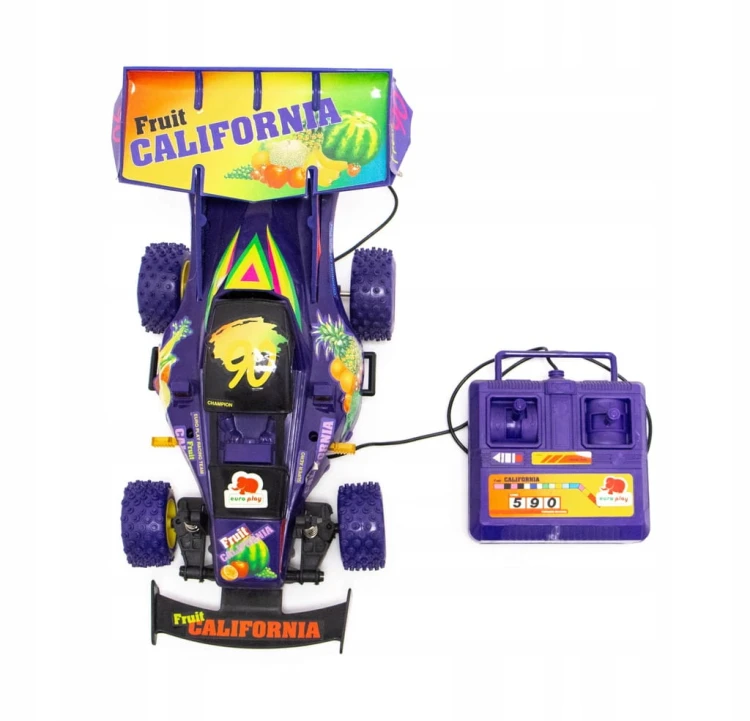 STARA ZABAWKA SAMOCHÓD NA PILOTA - FRUIT CALIFORNIA, EURO-PLAY NIEMCY