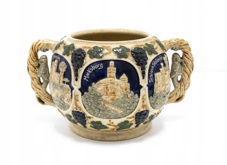 STARA CERAMICZNA WAZA ZAMKI NIEMIECKIE