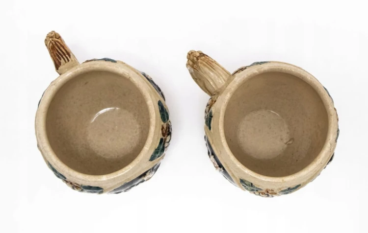 ZESTAW STARYCH KUBKÓW CERAMICZNYCH ZAMKI NIEMIECKIE