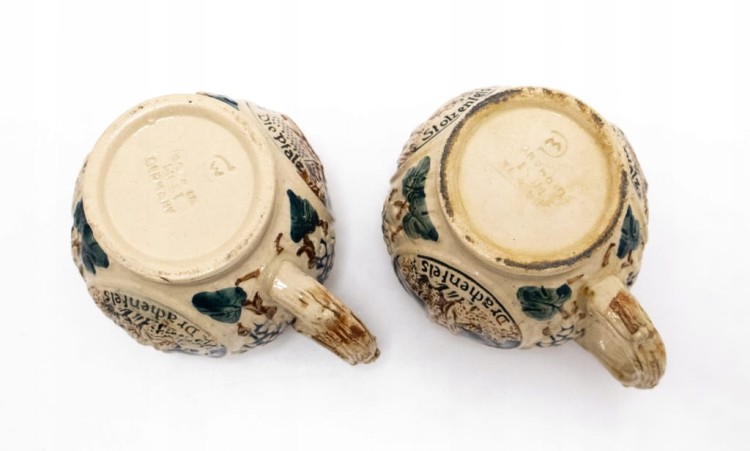 ZESTAW STARYCH KUBKÓW CERAMICZNYCH ZAMKI NIEMIECKIE