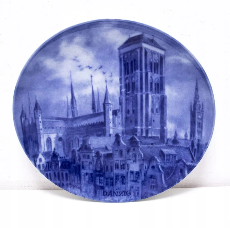STARY PORCELANOWY NIEMIECKI TALERZ DANZIG GDAŃSK