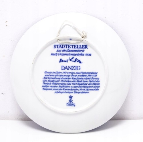 STARY PORCELANOWY NIEMIECKI TALERZ DANZIG GDAŃSK