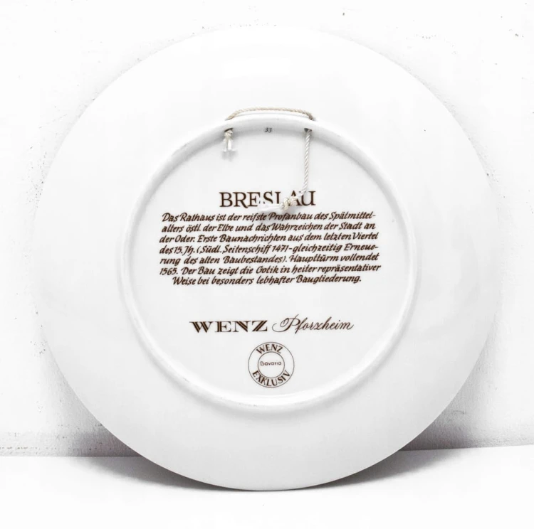 STARY PORCELANOWY NIEMIECKI TALERZ BRESLAU WROCŁAW