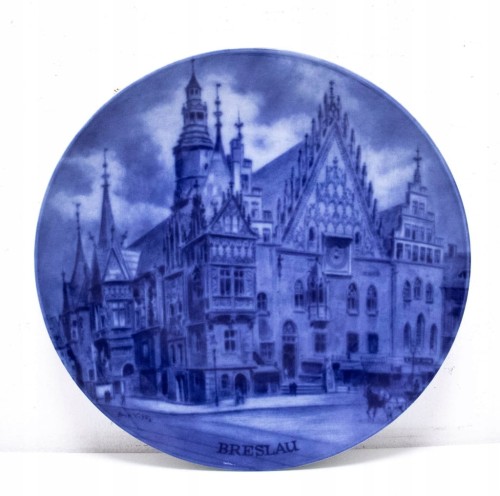 STARY PORCELANOWY NIEMIECKI TALERZ BRESLAU WROCŁAW