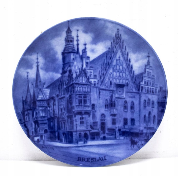 STARY PORCELANOWY NIEMIECKI TALERZ BRESLAU WROCŁAW