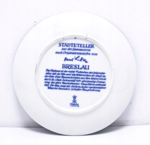 STARY PORCELANOWY NIEMIECKI TALERZ BRESLAU WROCŁAW