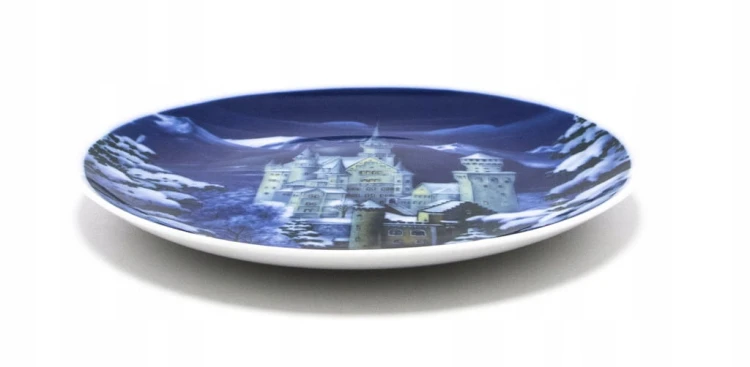 STARY PORCELANOWY NIEMIECKI TALERZ, ZAMEK BOŻE NARODZENIE 1983