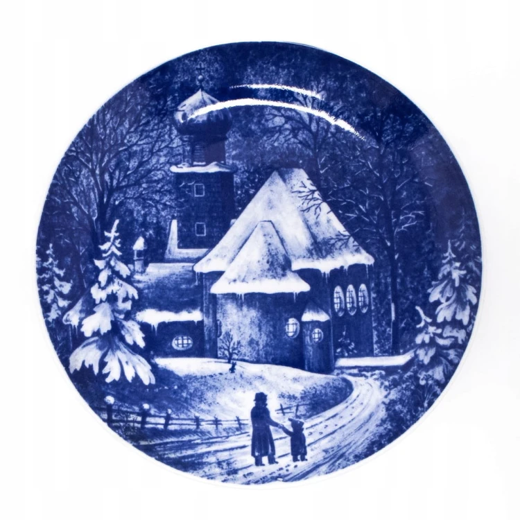 STARY PORCELANOWY NIEMIECKI TALERZ, KOŚCIÓŁ KOCHEL AM SEE 1976