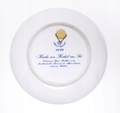 STARY PORCELANOWY NIEMIECKI TALERZ, KOŚCIÓŁ KOCHEL AM SEE 1976
