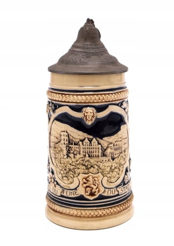 STARY CERAMICZNY NIEMIECKI KUFEL HEIDELBERG