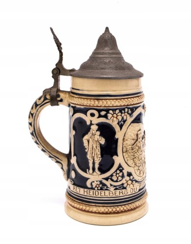 STARY CERAMICZNY NIEMIECKI KUFEL HEIDELBERG