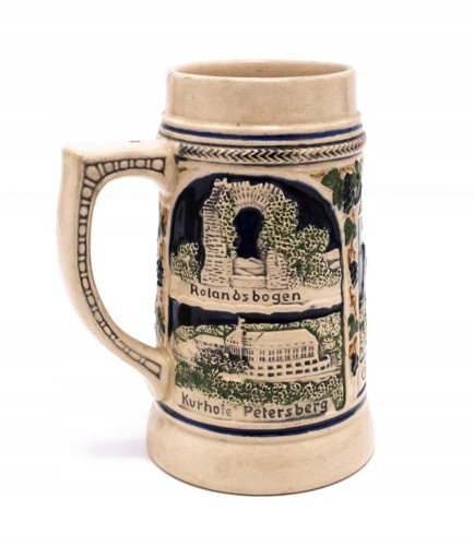 STARY CERAMICZNY NIEMIECKI KUFEL RHEIN, PETERSBERG, GODESBURG