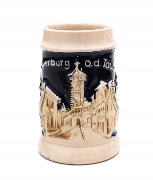 STARY CERAMICZNY NIEMIECKI KUFEL ROTHENBURG OB DER TAUBER