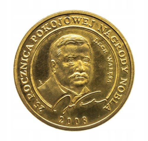 Żeton, 4 talary - Gdańsk - Lech Wałęsa - Nagroda Nobla - 2008