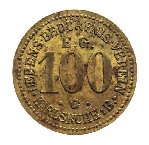 Karlsruhe, 100 Pfennig (Lebens-Bedürfnis-Verein E.G.)