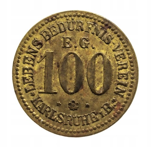 Karlsruhe, 100 Pfennig (Lebens-Bedürfnis-Verein E.G.)