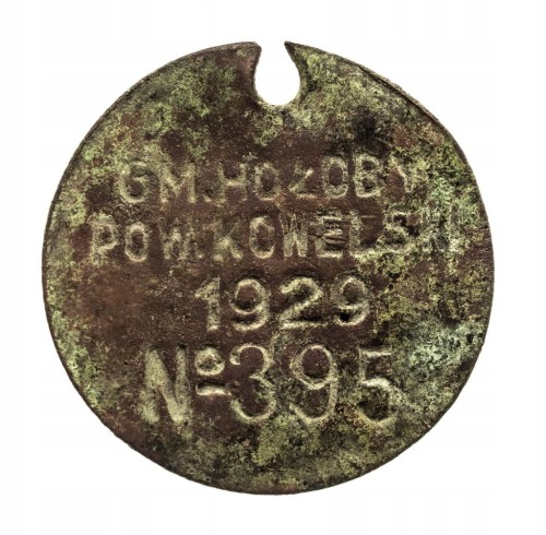 Żeton GM. HOŁOBY POW. KOWELSKI 1929