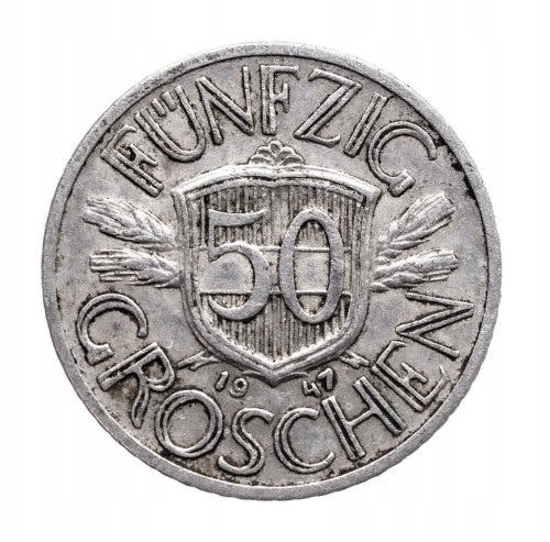 Austria 50 groszy, 1947 rok.