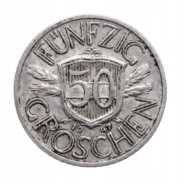 Austria 50 groszy, 1947 rok.