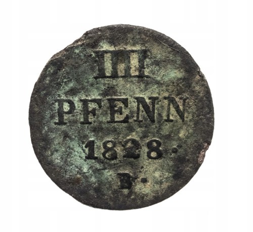Niemcy, Hanower, Jerzy IV 1820-1830, 4 fenigi 1828 B, Hanower