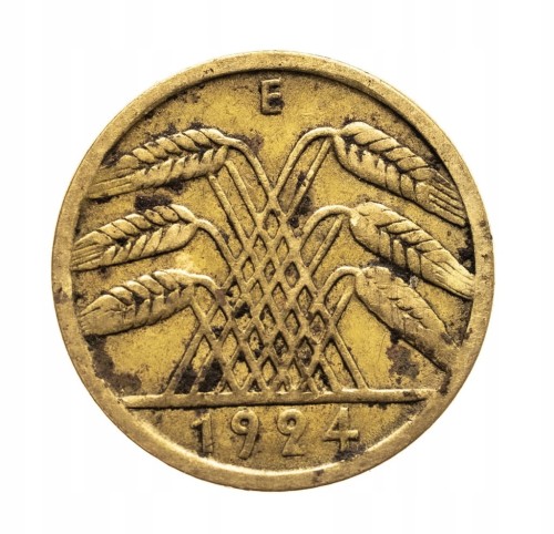 Niemcy 5 rentenfenigów, 1924 E, Muldenhütten.