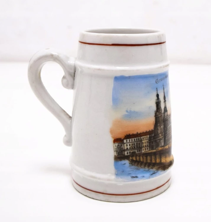 STARY PORCELANOWY KUFEL DREZNO