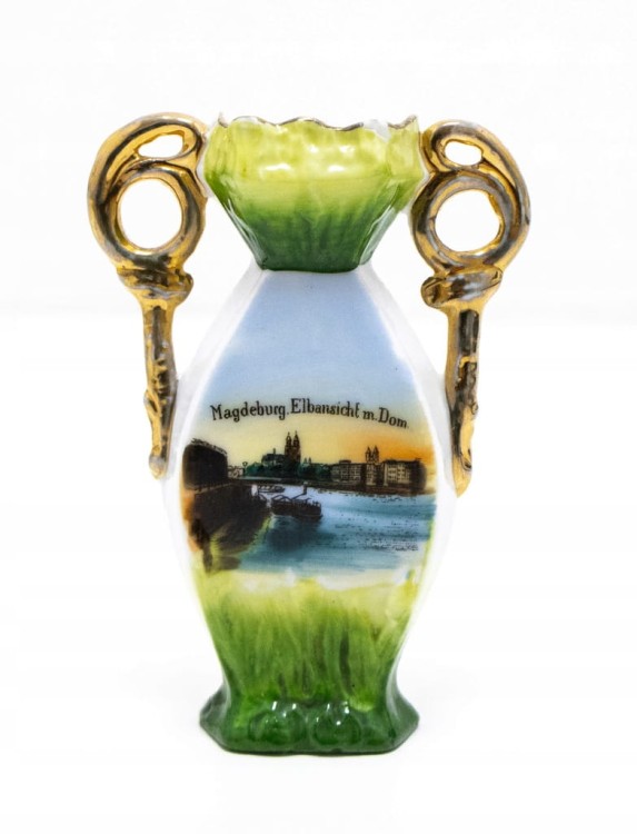 STARY PORCELANOWY WAZONIK KATEDRA MAGDEBURG