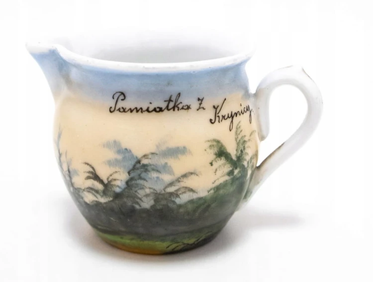 STARY PORCELANOWY MLECZNIK JELEŃ, KRYNICA ZDRÓJ II RP