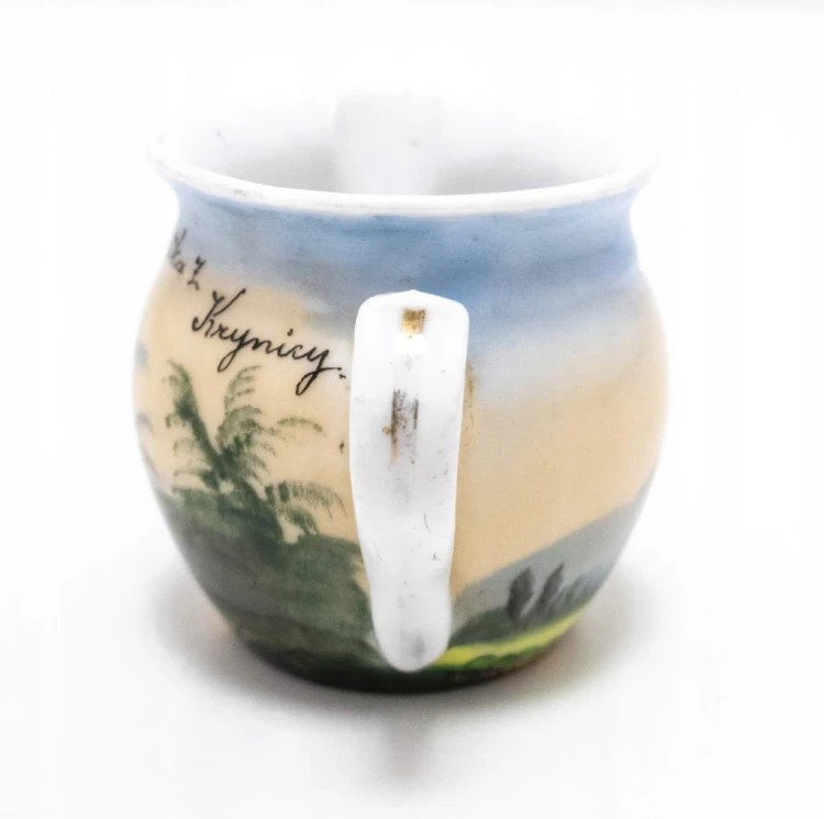 STARY PORCELANOWY MLECZNIK JELEŃ, KRYNICA ZDRÓJ II RP