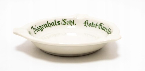 STARA PORCELANOWA POPIELNICZKA HOTEL JOSEPH KAPPEL, ZIEGENHALS GŁUCHOŁAZY