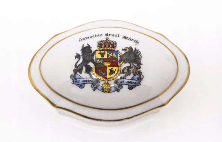 STARA PORCELANOWA SZKATUŁKA OSTSEEBAD GRAAL-MURITZ NIEMCY