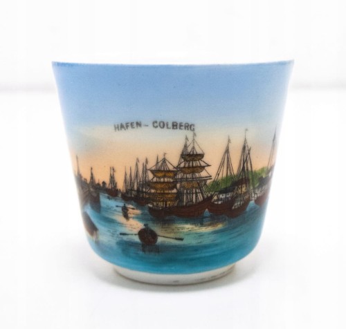 STARA PORCELANOWA FILIŻANKA HAFFEN COLBERG, PORT KOŁOBRZEG