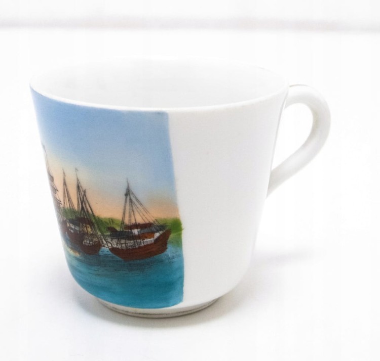 STARA PORCELANOWA FILIŻANKA HAFFEN COLBERG, PORT KOŁOBRZEG