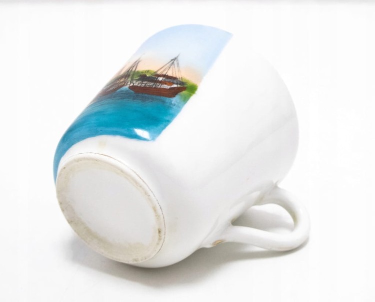 STARA PORCELANOWA FILIŻANKA HAFFEN COLBERG, PORT KOŁOBRZEG